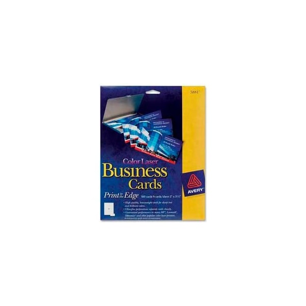 Avery Avery Business Card, 2" x 3-1/2", White, 160 Cards/Pack 5881 - main